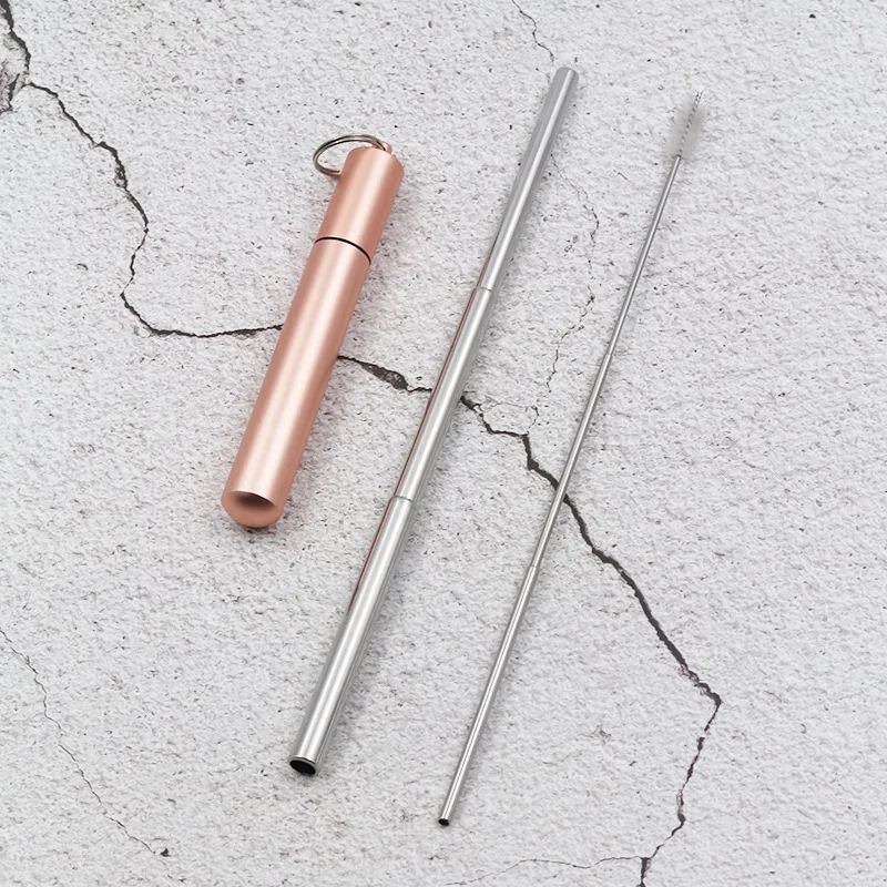 Многоразовая Выдвижная соломинка из нержавеющей стали металлическая