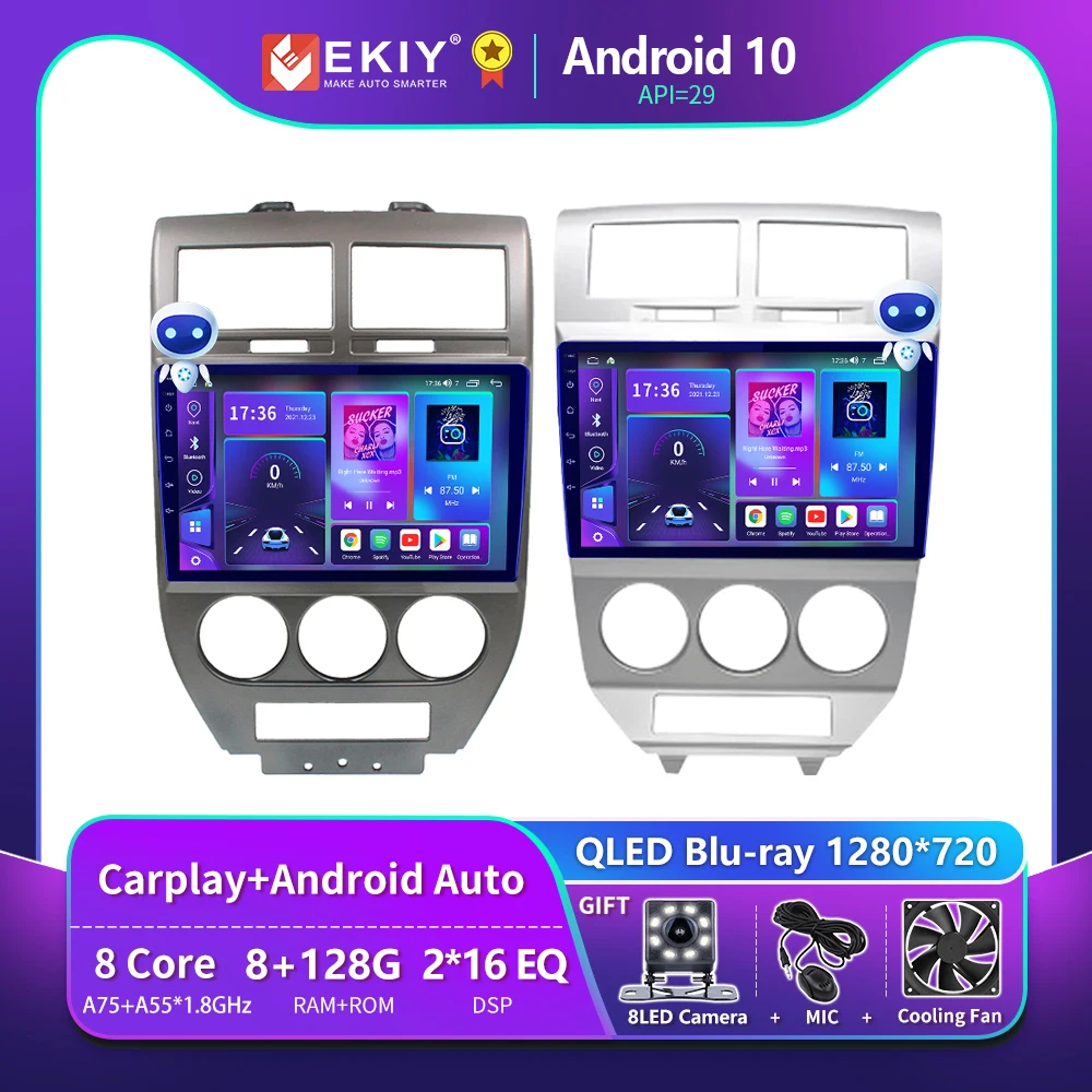 $108.19 EKIY T900 For Dodge Caliber Jeep Compass 1 MK Patriot 2006 - 2010 Car Radio Multimedia Blu-ray QLED Navigation GPS No 2 Din DVD