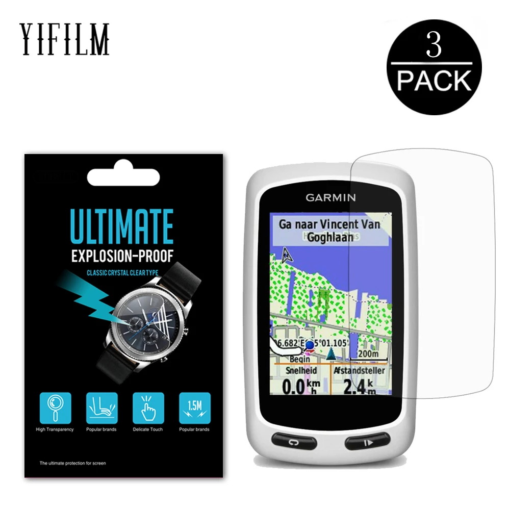 

3Pcs Nano Anti-shock Film For Garmin Edge 800 810 E800 E810 GPS Screen Protector Anti-Scratch Water-proof HD PET Film Not Glass