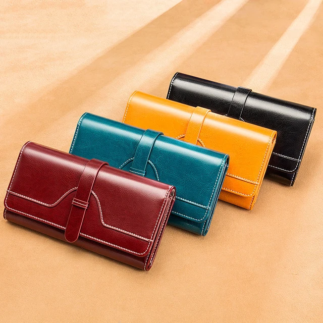 Fashion Luxury Female Clutch Bag Wallet Long Genuine Leather Wallet Women Anti Theft RFID Business Card Holder Purse Wallet 1