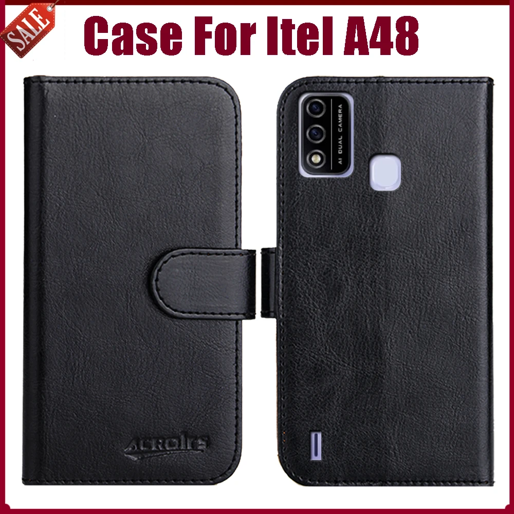 

Хит! Чехол-книжка Itel A48 6,1 ", Модный мягкий кожаный защитный чехол-бумажник 6 цветов для Itel A48, чехол для телефона