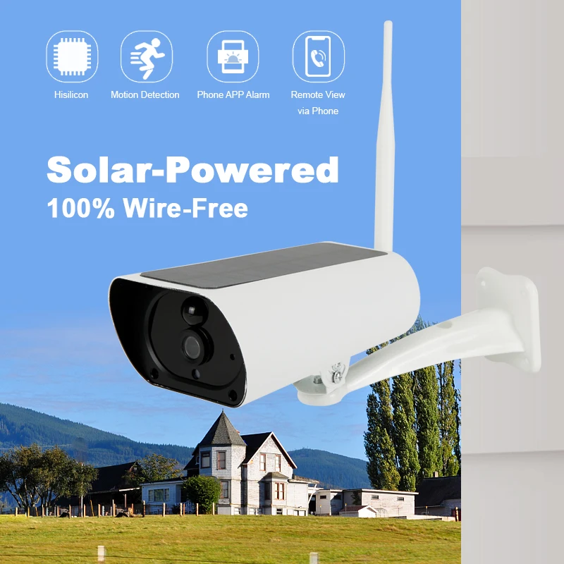 Камера Наружного видеонаблюдения на солнечной батарее 4G 1080P PIR IP66