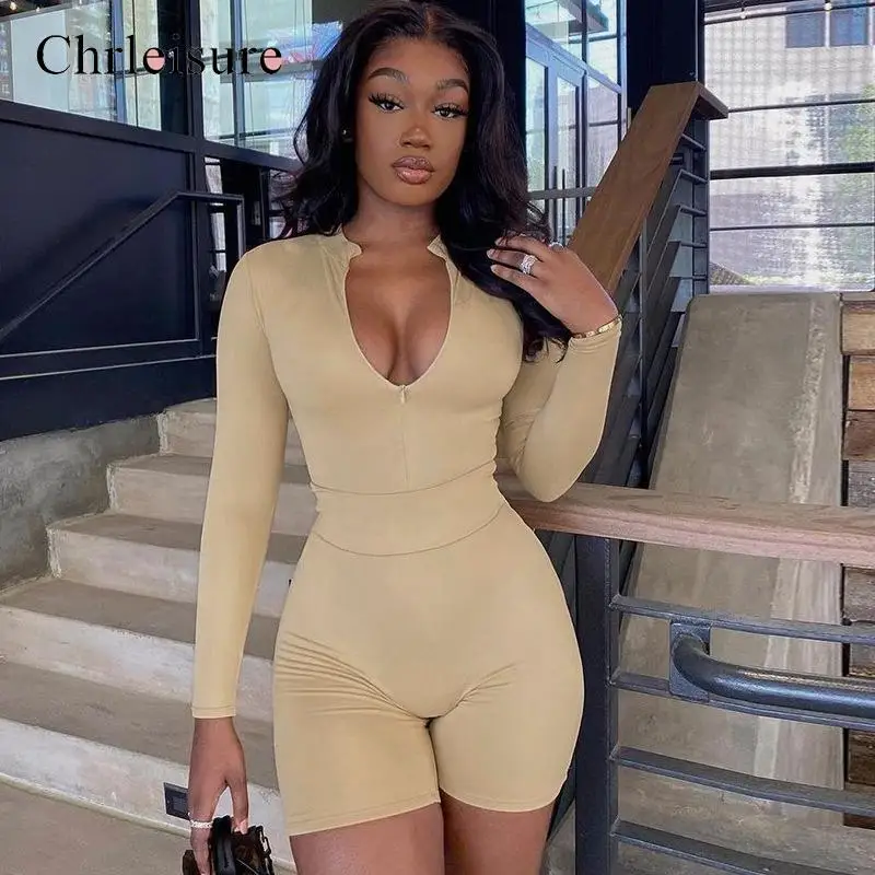 

CHRLEISURE Jumpsuit Women Casual Style Fashion Sexy Short Jumpsuit Stretchy Fitness Tracksuit Jumpsuit Women Elegance