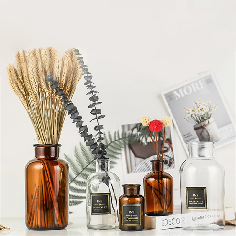 Скандинавские стеклянные вазы для гостиной украшение стола прозрачная водная