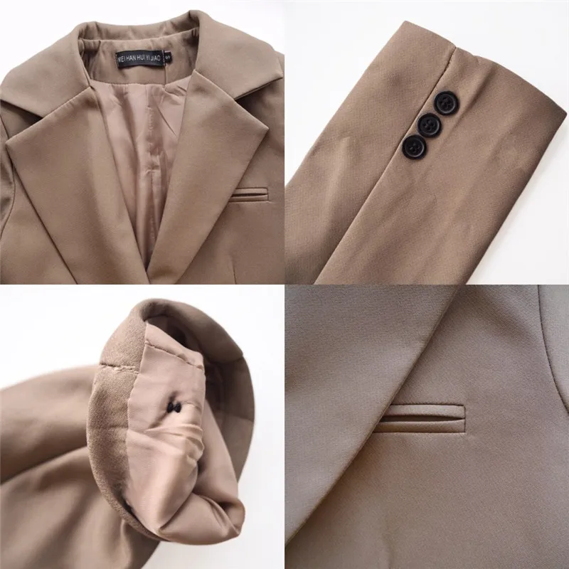 

de primavera para mujer, chaqueta informal de color caqui, chaqueta de trabajo, para oficina, para mujer, a PDG1835