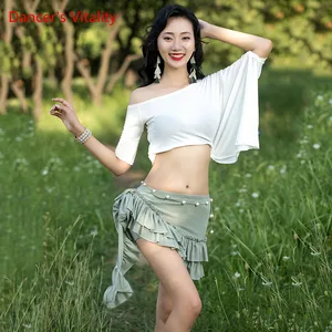 Новый вязаный сексуальный топ живота кружевные рейтузы для танцев; В стиле хип шарф Короткая юбка для танца живота практики одежда Бесплатная доставка