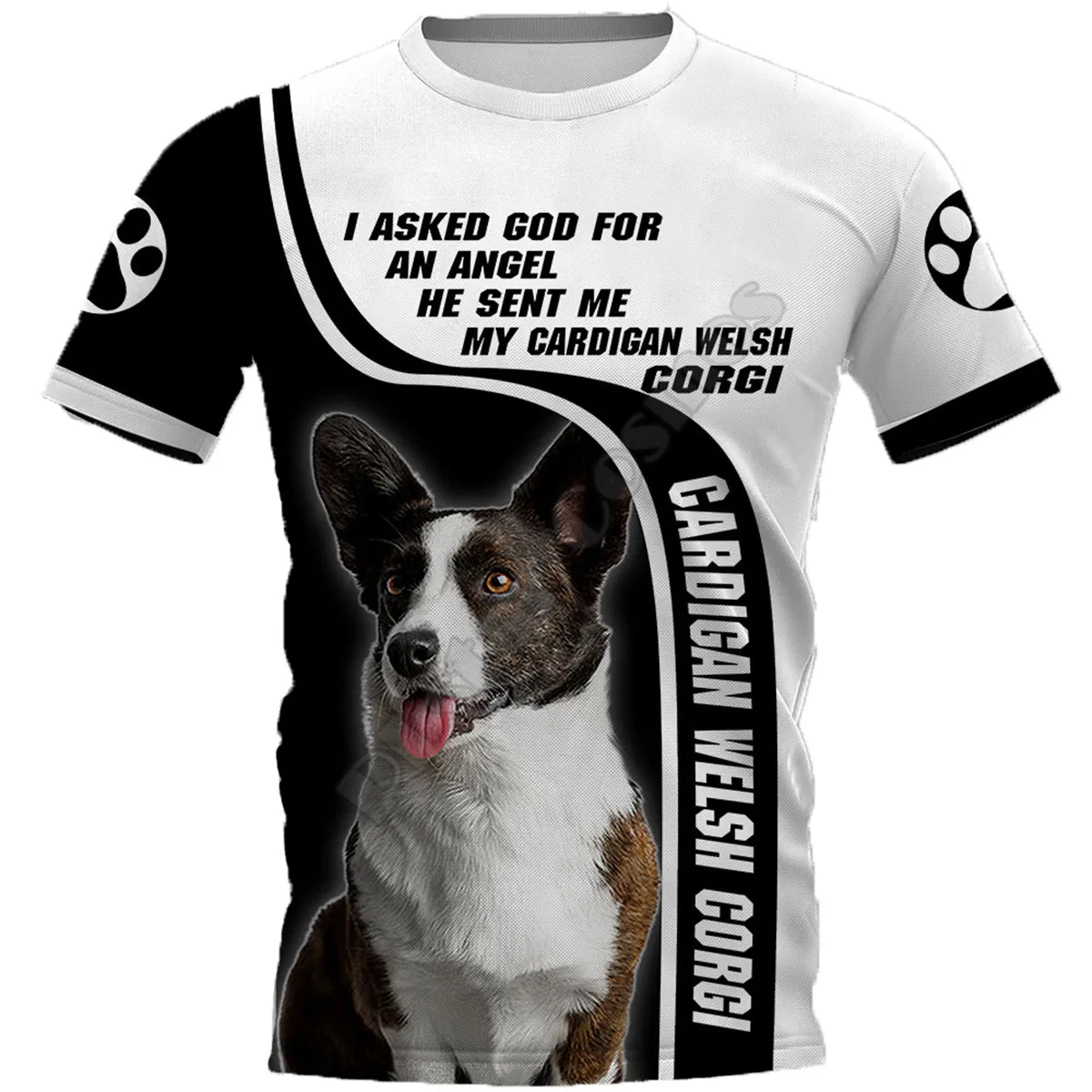 Кардиган PLstar Cosmos, валлийский коргл, футболка с 3D принтом, уличная одежда в стиле Харадзюку, футболки с забавными животными для мужчин и женщин, короткий рукав 09