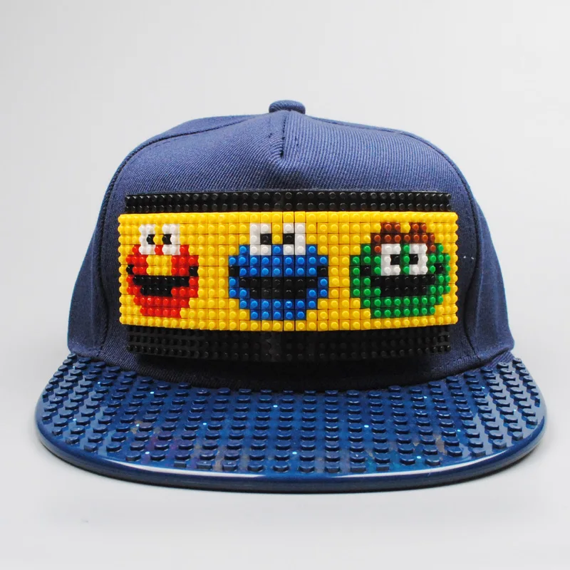 Новые головоломки игры блоки DIY лего бейсбольная шляпа Боб Марли пиксели супергерой папа шапки Snapback кепки для мужчин и женщин Съемный - Цвет: Street3