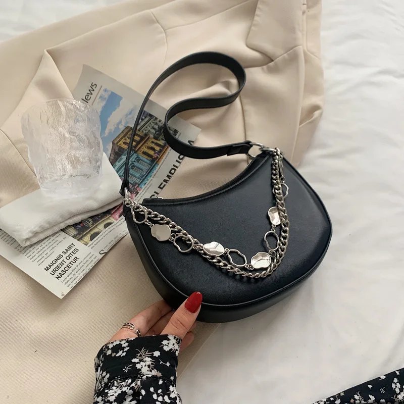 

Женская сумка на цепочке через плечо, Высококачественная Новая модная сумка-мессенджер на цепочке, универсальная мини-сумка, сумка-седло че...