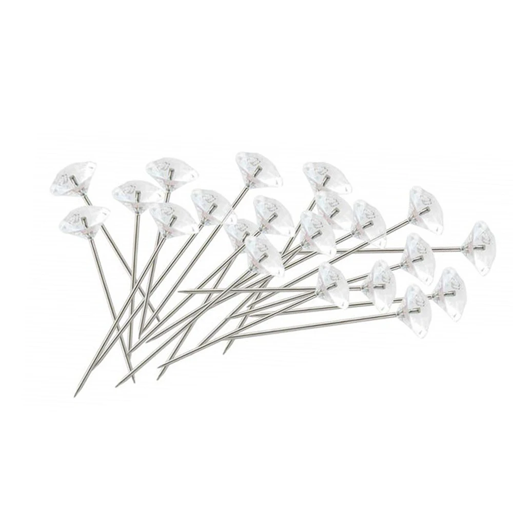 100 шт./корт. Головные швейные булавки бриллиантовые в пластиковой коробке