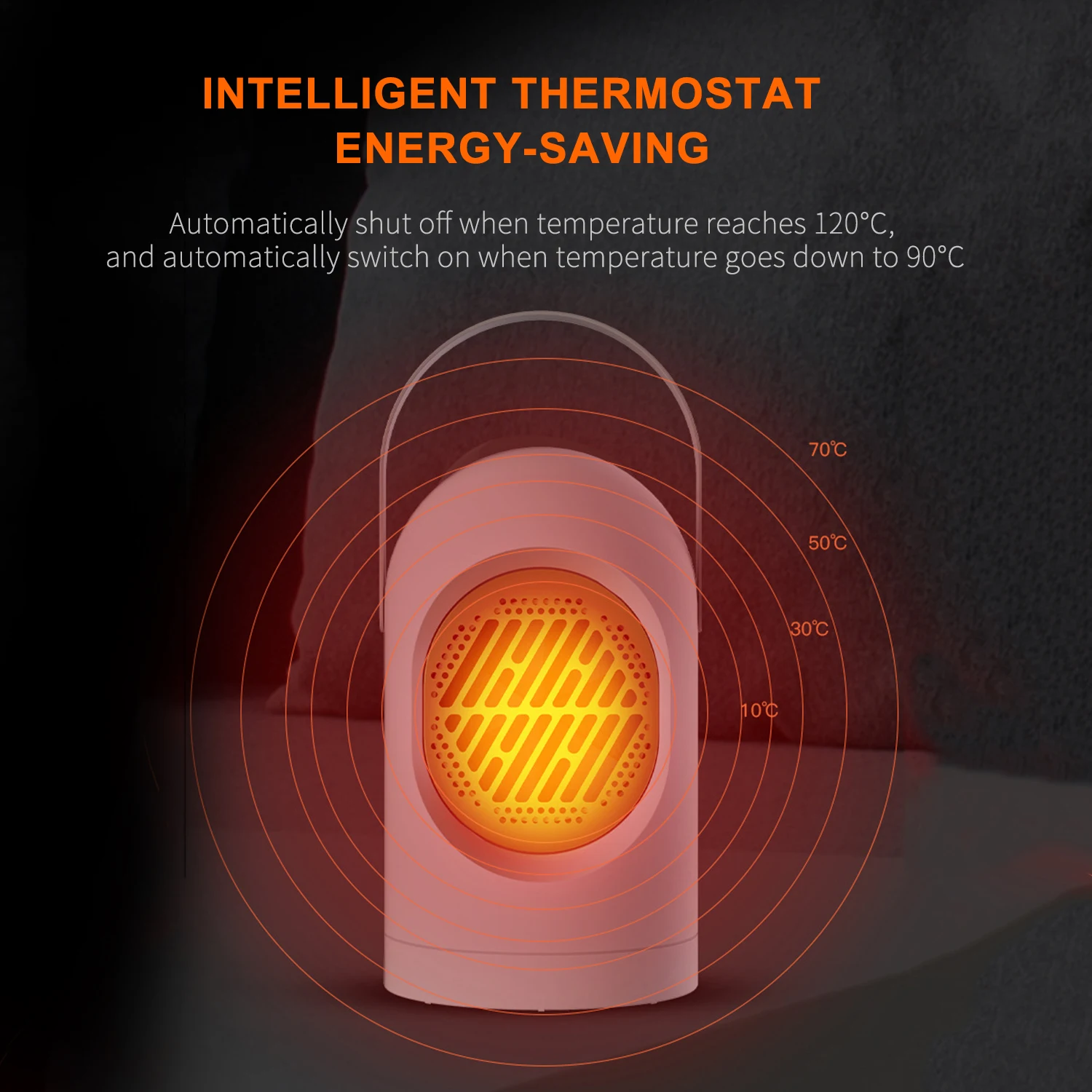 

Intelligent Thermostat 400W Fan Heater Fast Heating Warm Air Blower Office Warmer Mini Electric Household Fan Heater Portable