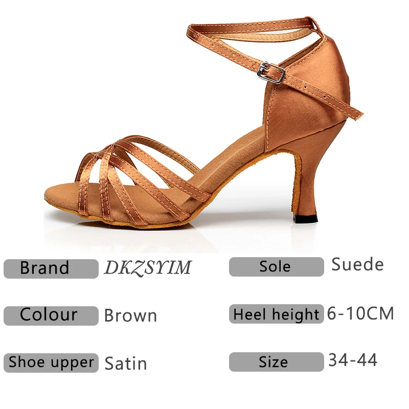 DKZSYIM/атласная танцевальная обувь для сальсы латинских танцев женщин и девочек