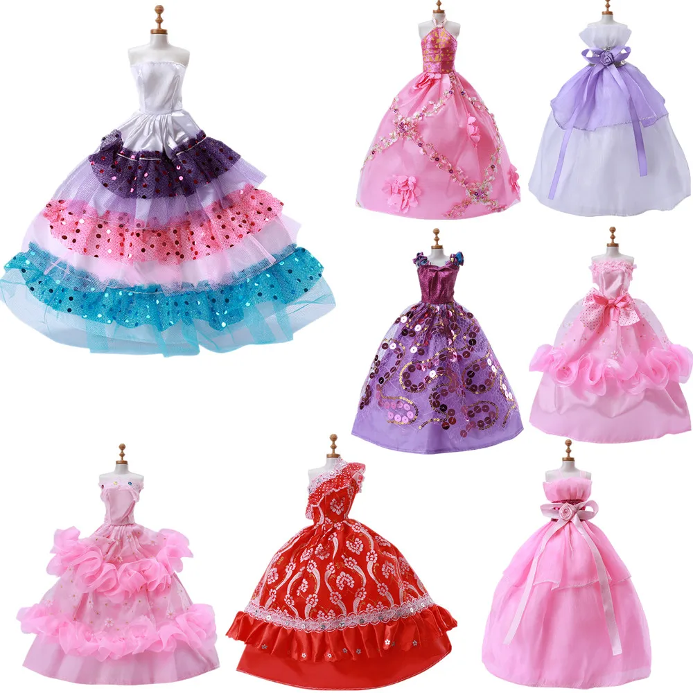 

1 Piece of Babydoll Fashion Barbie Accessories Handmade Girl Clothes Creative Dress Up Doll Clothes Wedding Dress Skirt Doll Dol