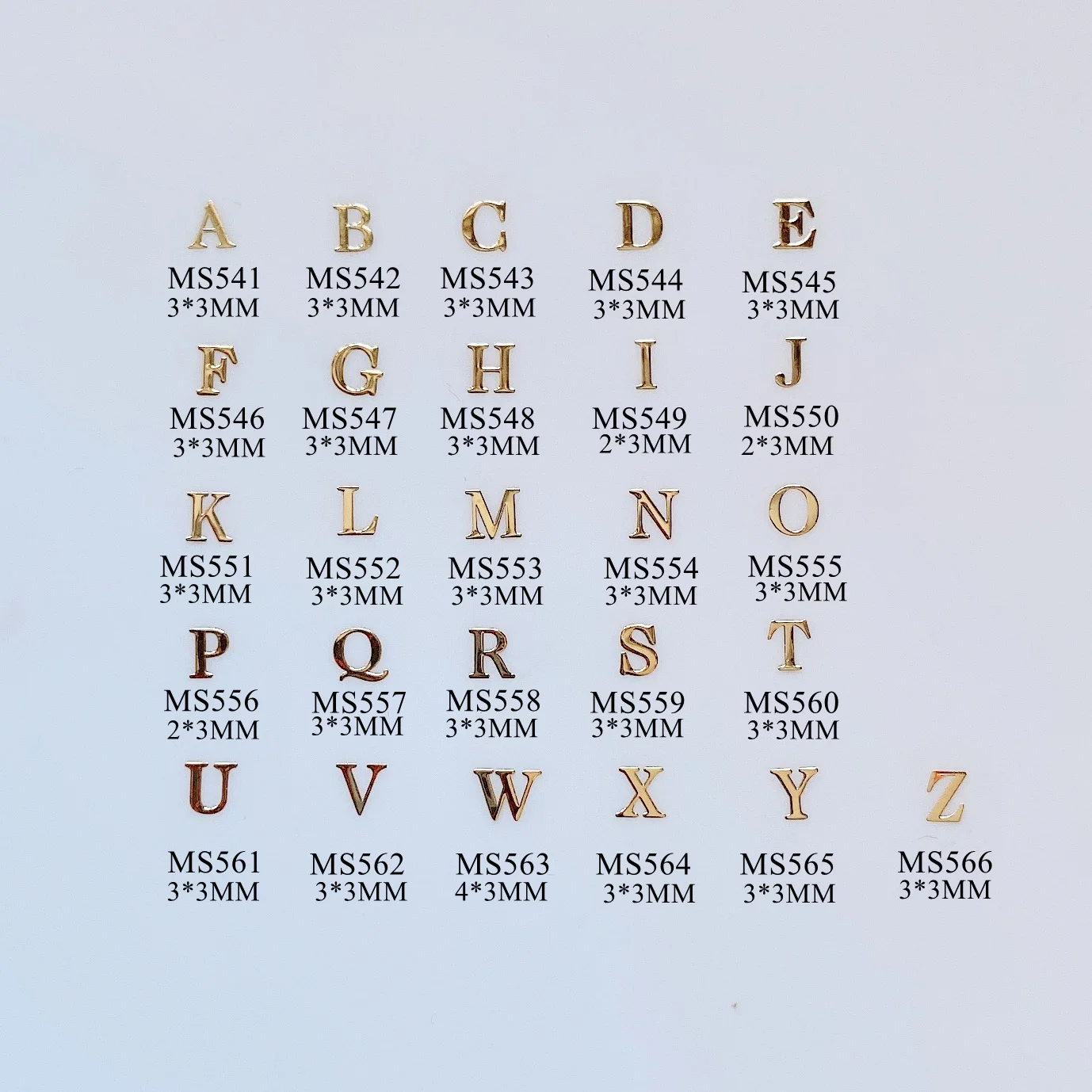 Прибл. Мягкие металлические буквы алфавита неприлипающие 100 шт./пакет золотые M-40 |