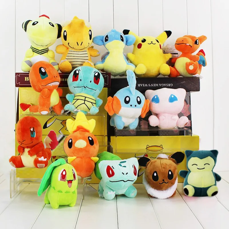 15 шт./партия Charmander Sylveon Bulbasaur Стрекоза Lapras Charizard Torchic Mew wirtle Mudkip мини плюшевая игрушка мягкая кукла