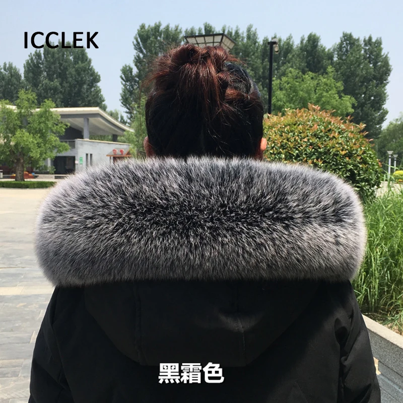Fox Fur Collar Genuine Leather Grass Scarf Warm Down Jacket Cotton-padded Universal Hat Single Buy Oversized |