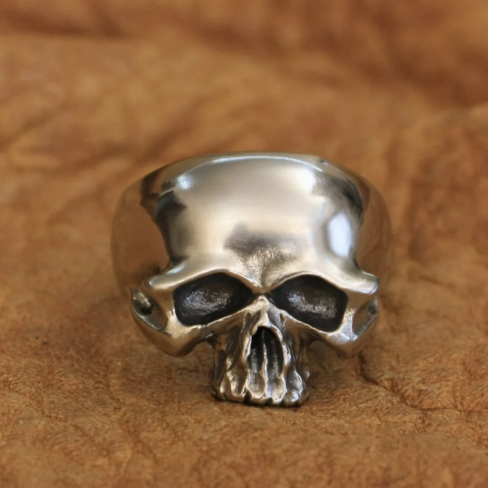 

LINSION Cupronickel Skull Ring Mens Biker Rock Punk Jewelry CP171 US Size 7~15