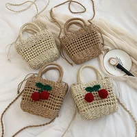 womens handmade woven bags beach carrycot wicker handbag small summer raffia straw bags for women 2022 new mini tote
