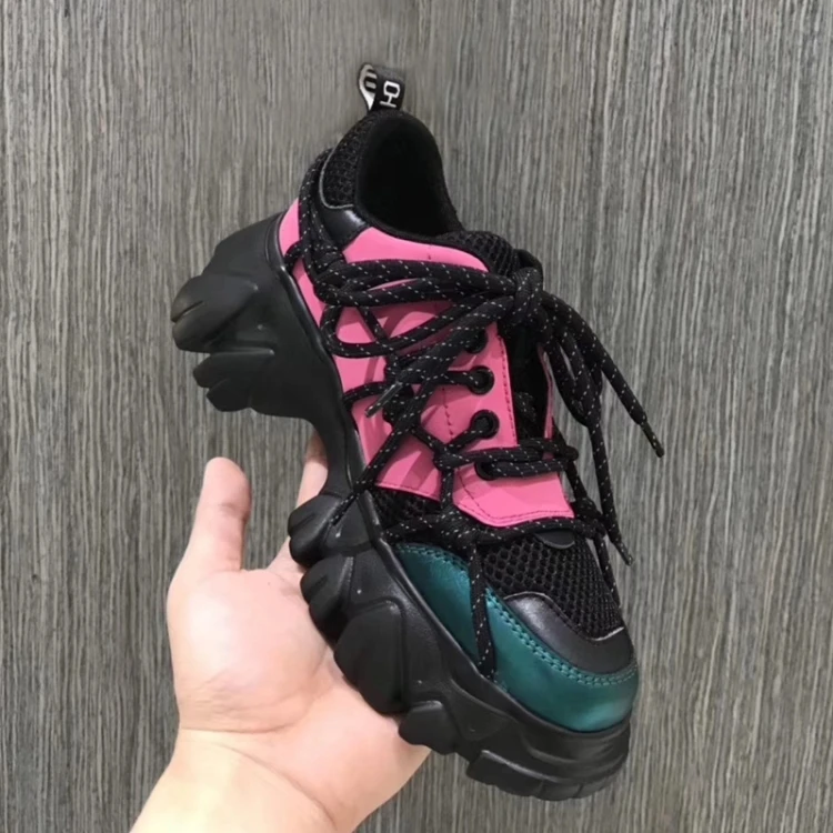 Женские кроссовки на платформе Разноцветные Повседневные шнуровке модные