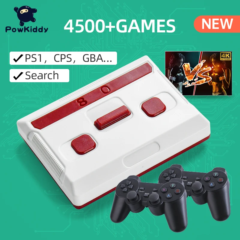 

New POWKIDDY J60 HD Video Game Console PS1 Built-in 4500 Retro Games RK3128 Arcade Support Multiplayer Games Children's Gifts