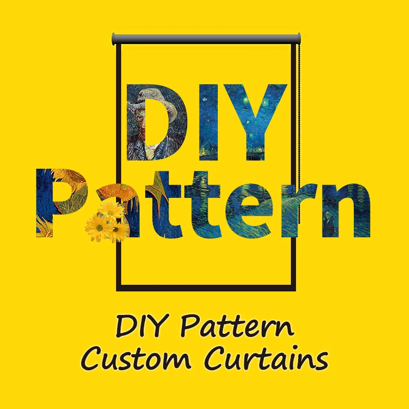 Пользовательские роликовые жалюзи Блэкаут окна Звездная ночь Винсент Ван Гоа