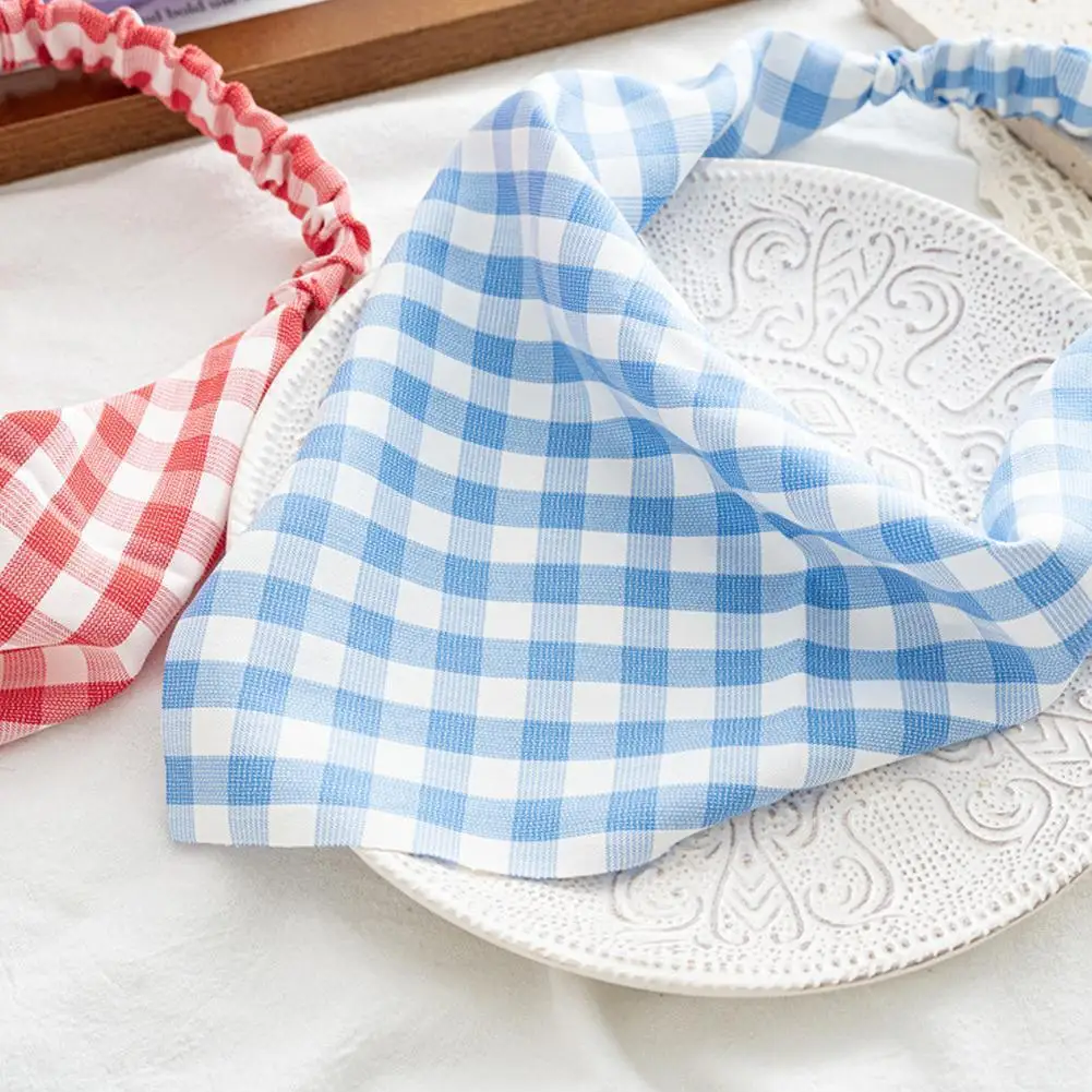 

Summer Style Women Bandanas Plaid Print Hair Scarf Headbands Hair Fashion Accessories Turban Hairbands For Girls B0J5