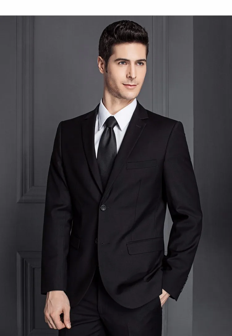 

Men Wedding Suits Black Groom Tuxedo Business Tailor Dress 2021