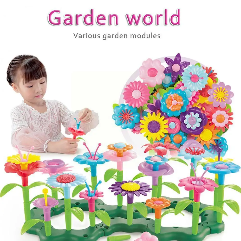 

DIY Beads Flowers Toys For Girls Children Flower Arrangement Toys Garden Dream For Kids Assembling Toy Educational Garden W3R6