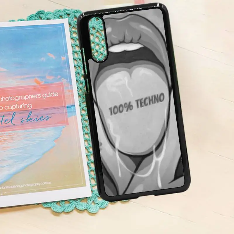 

Techno Music text fashion pattern luxury Phone Case shell PC for iPhone 11 12 pro XS MAX 8 7 6 6S Plus X 5S SE 2020 XR