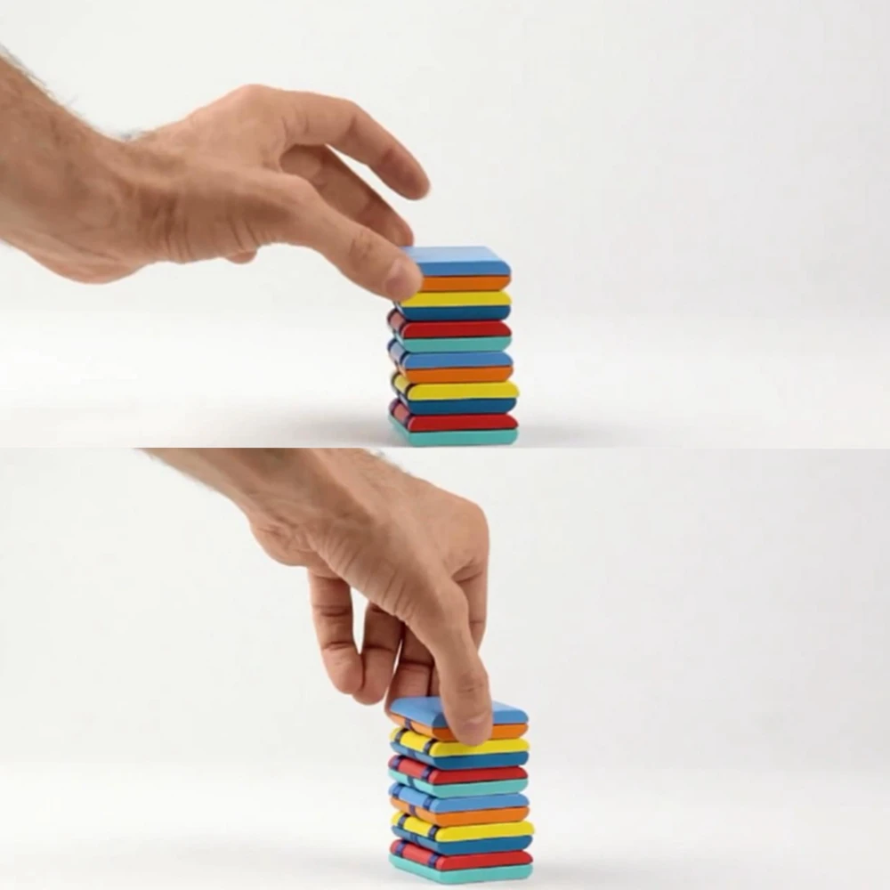 

2021 New Wooden Ladder Change Visual Illusion Novelty Decompression Children's Fidget Toy Flipo Flip Colorful Flap Gift