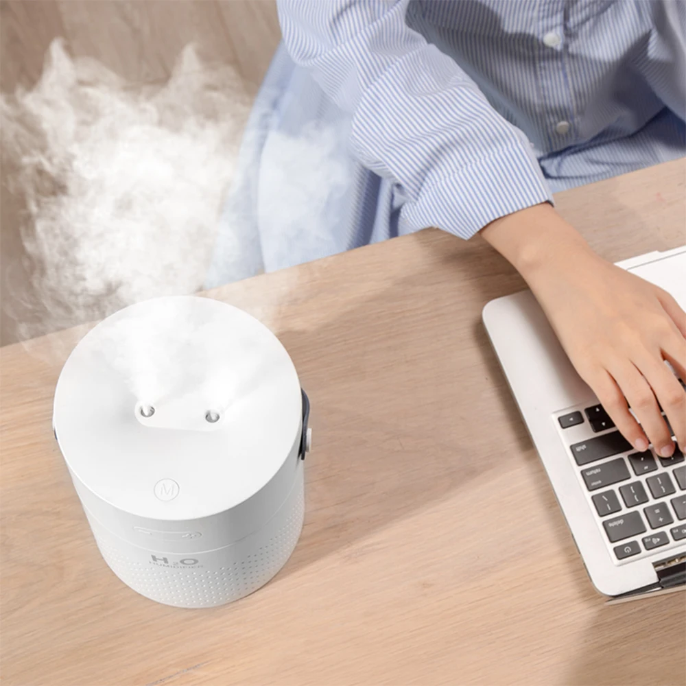 

1100ml Large Capacity Air Humidifier Dual Spray 4000mAh USB Rechargeable Wireless Ultrasonic Aroma Diffuser Color Light Fogger