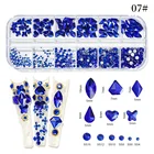 12 гирлянд в коробке разных размеров ABкрасочные красные бриллианты с плоской задней стороной, хрустальные драгоценные камни, самодельные 3D украшения для ногтевого дизайна