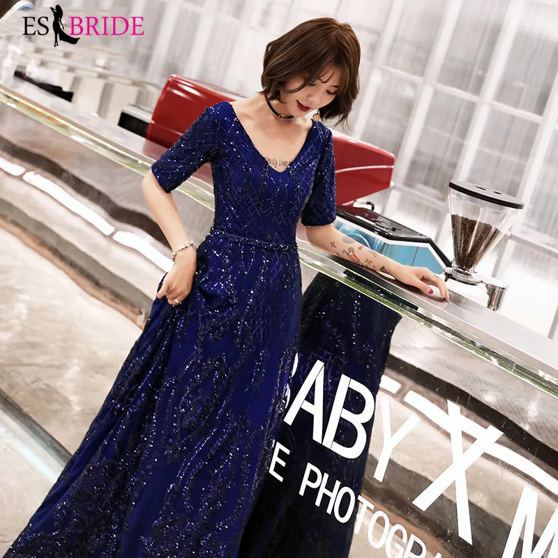 Платье женское вечернее с V образным вырезом Элегантное Длинное трапеция