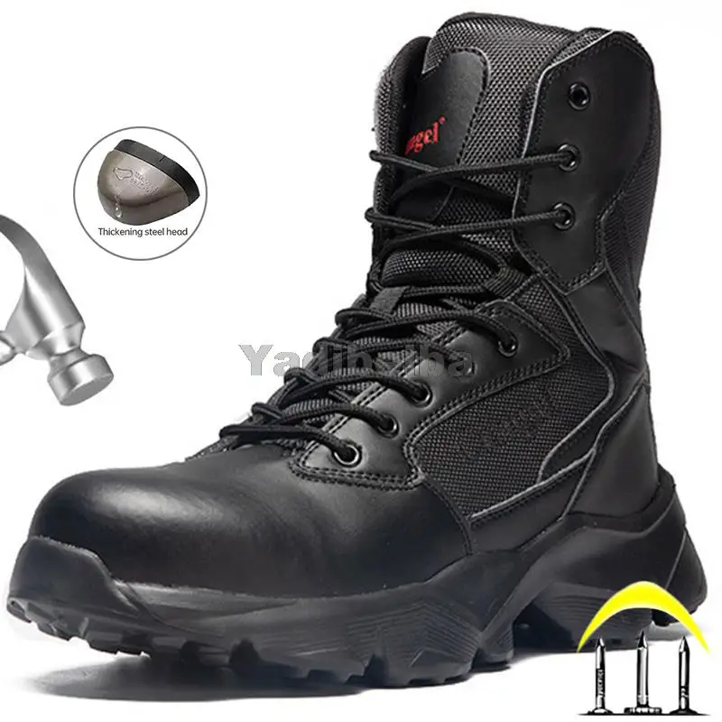 Зимняя защитная обувь мужские ботинки со стальным носком, защитная обувь, военные ботинки, Противоударная рабочая обувь, легкие защитные бо... от AliExpress WW