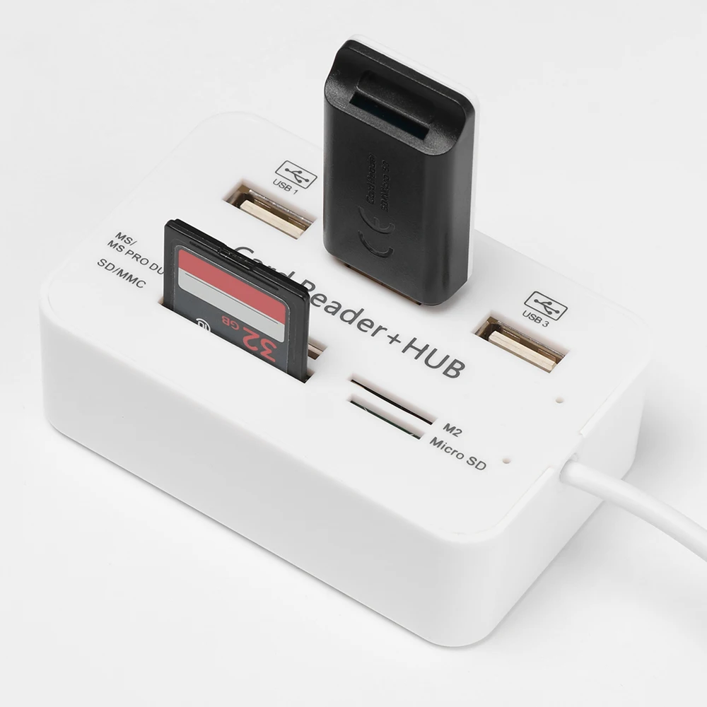 Новый Алюминий 3 Порты и разъёмы USB 0 хаб MS SD M2 TF мульти в 1 слот для карт памяти