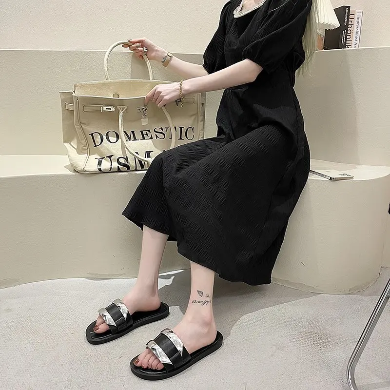 

Shoes Women Slippers Casual Slides Pantofle Low Lady Soft Luxury 2021 Flat Girl Rubber Basic Fashion PU Shoes Women Lady Slipp