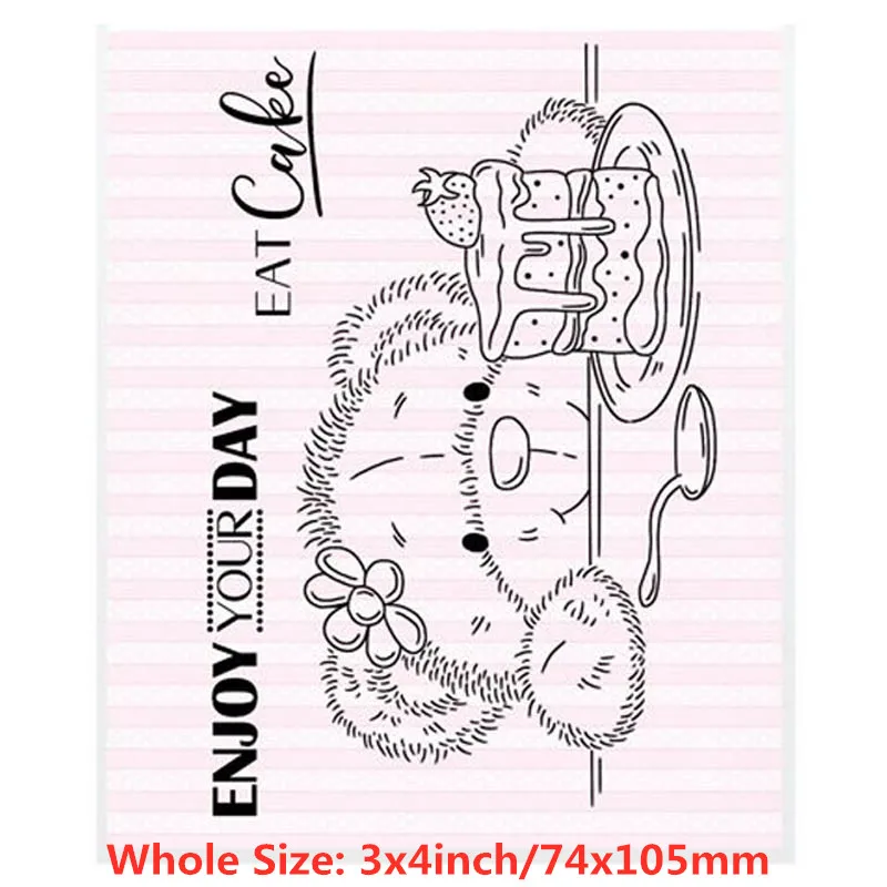 Милые животные маленький медведь прозрачные штампы для скрапбукинга и открыток