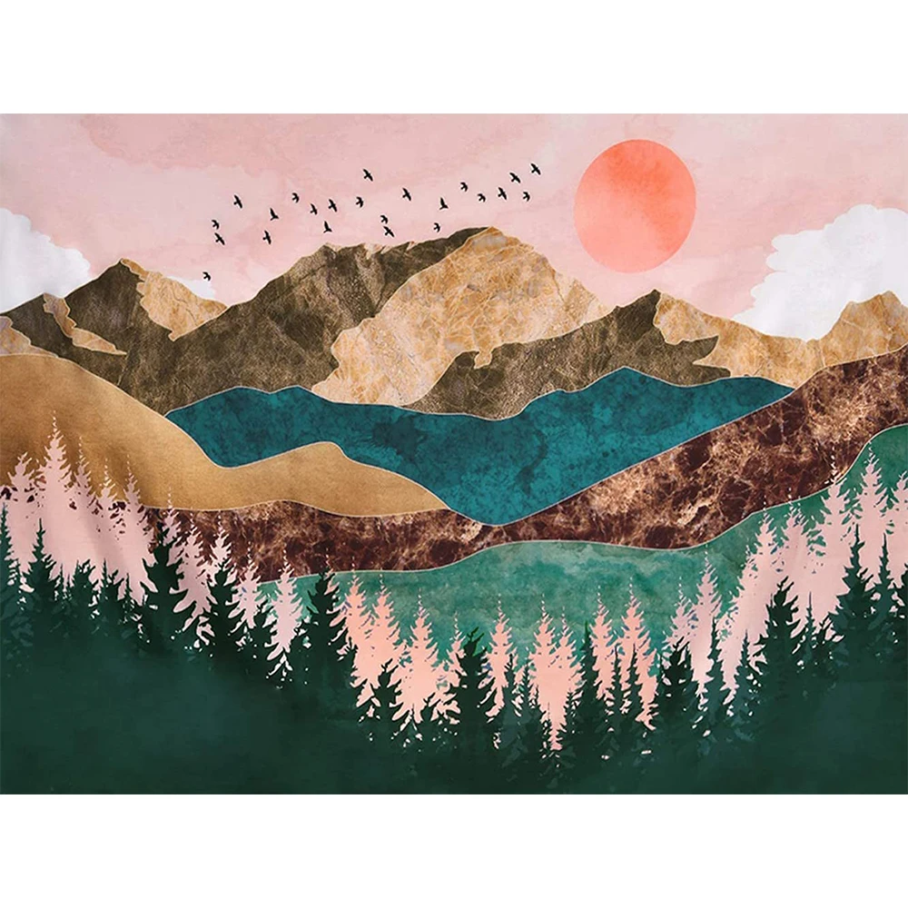 Набор для вышивки крестиком 11CT с изображением пейзажа заката | Дом и сад