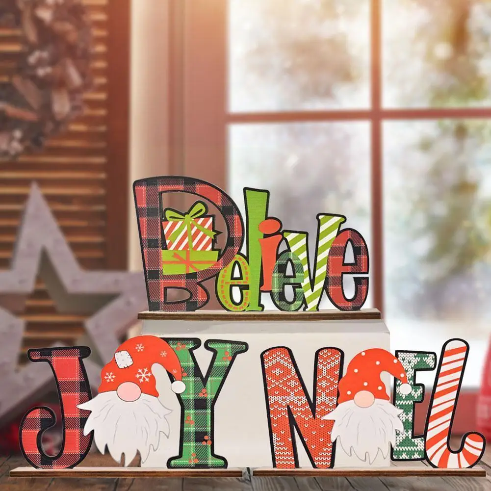 

Рождественское праздничное украшение, деревянные цветные буквы, украшение для дома, Рождество 2022, Рождественские капли G8L7