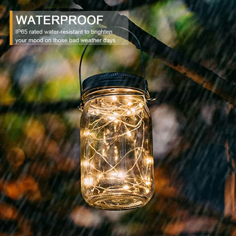 LED Solar Fairy Light for Mason Jar Lid Lights String Garden Outdoor Decor Wedding Decoration Lighting Lids No jars | Лампы и