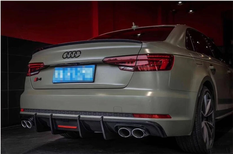 Задний бампер из углеродного волокна диффузор спойлер для Audi A4 S4 RS4 B9 2017 2018 2019 2020