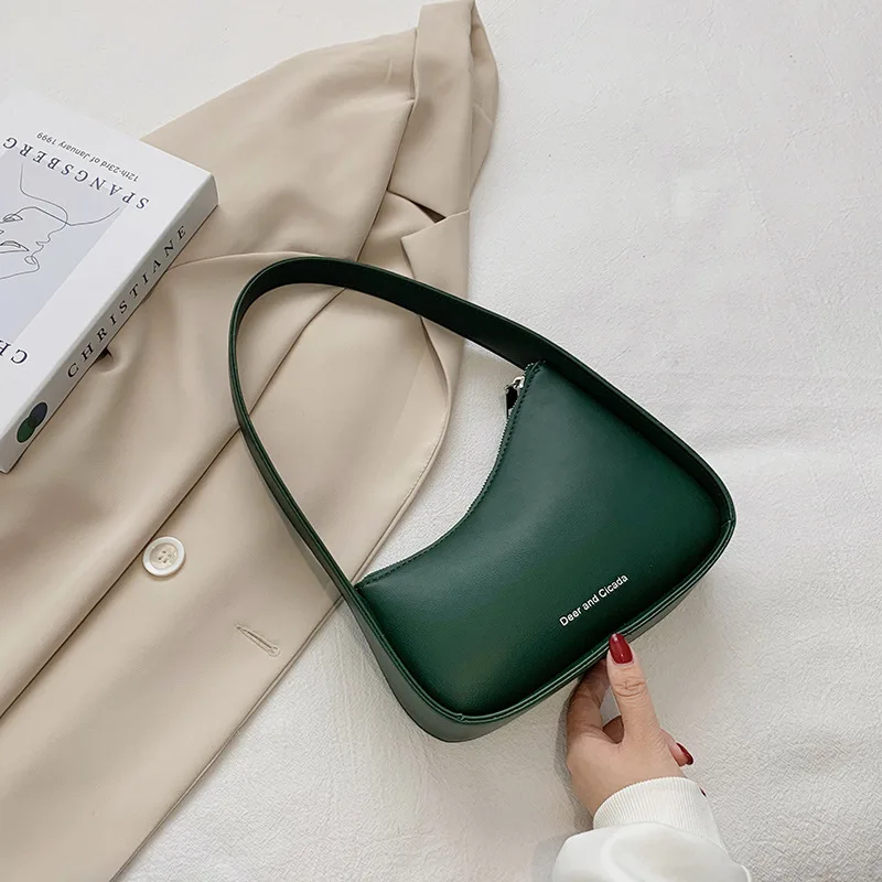 

2021 Summer New Style Pu Leather Solid Color Simple Underarm Bag High Quality One-Shoulder Messenger Bag And Handbag Bolso Mujer