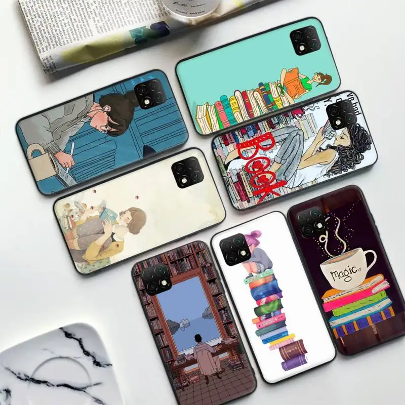 

Reading books tea DIY Printing Phone Case For Huawei Honor 7A 8X 10lite v20 5A PLAY 8C 8A lite HRY-LXIT Cover Shell