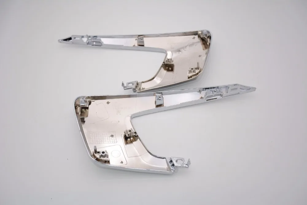 1 пара серебряных верхних хромированных полос для переднего бампера автомобиля