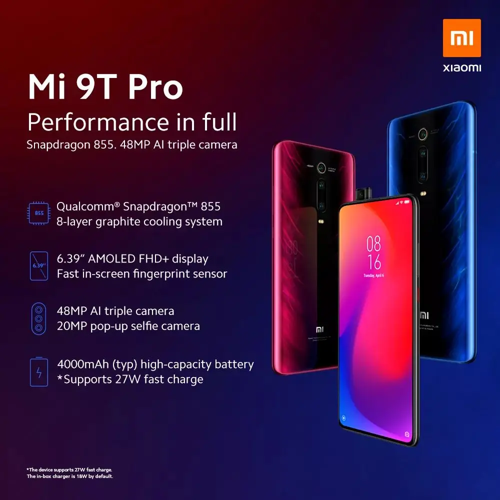 скидка 5500 руб. 600 'Winter600' В наличии глобальная версия Xiaomi mi 9 T Pro (Red K20 Pro) 6GB 128GB