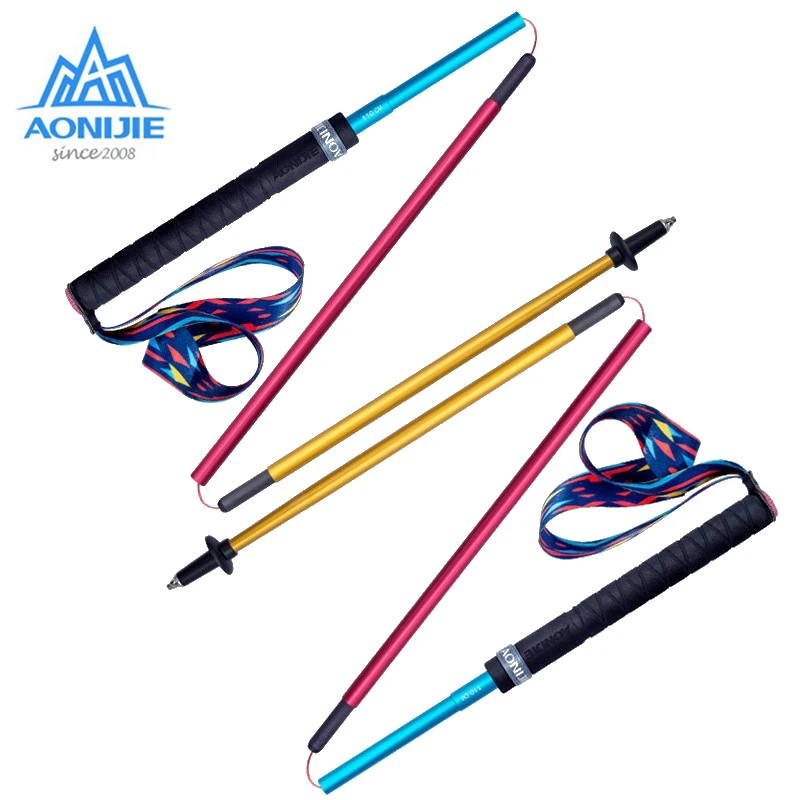 AONIJIE-Foldable Walking Poles Ultralight Carbon Fiber Trekking Poles Quick Lock for Hiking Trail Running E4102 E4201 E4205 2PCS