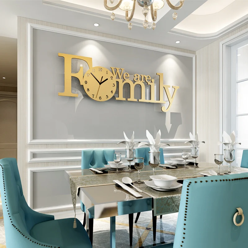 

Warm Family Wall Clock Modern Design Home Decor Wall Watch Living Room Bedroom Mute Clock Wall Large Nordic Digital Wall Clocks