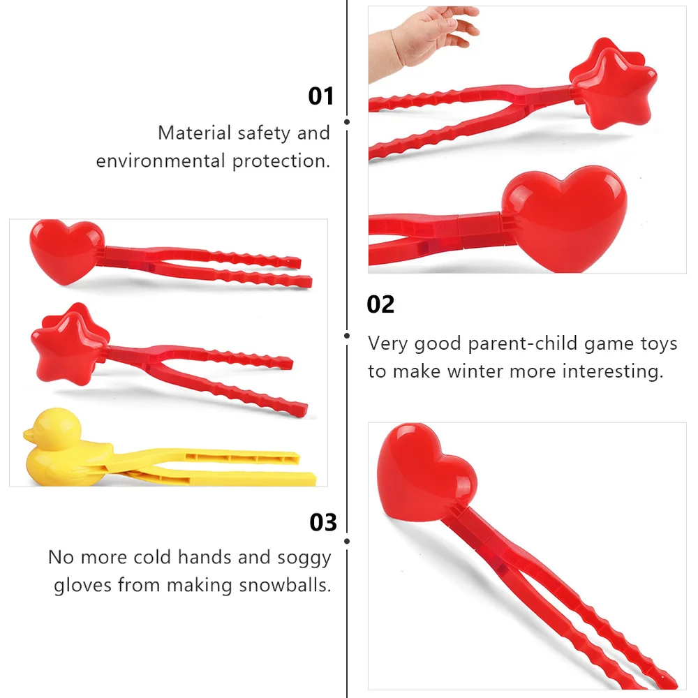 

5pcs Funny Outdoor Snowball Plaything Winter Snowball Maker Tool Snowball Clips