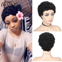 short human hair wigs bob wig for black women brazilian remy hair wig for african american fluffy curly free shipp hanne hair
