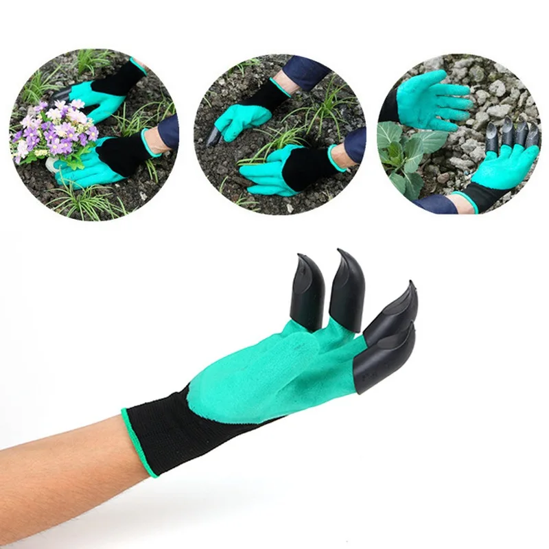 

Gardening Garden Gloves With Fingertips Claws Genie Glove Raking Digging Planting Latex Work Tools Household Greenhouse Products